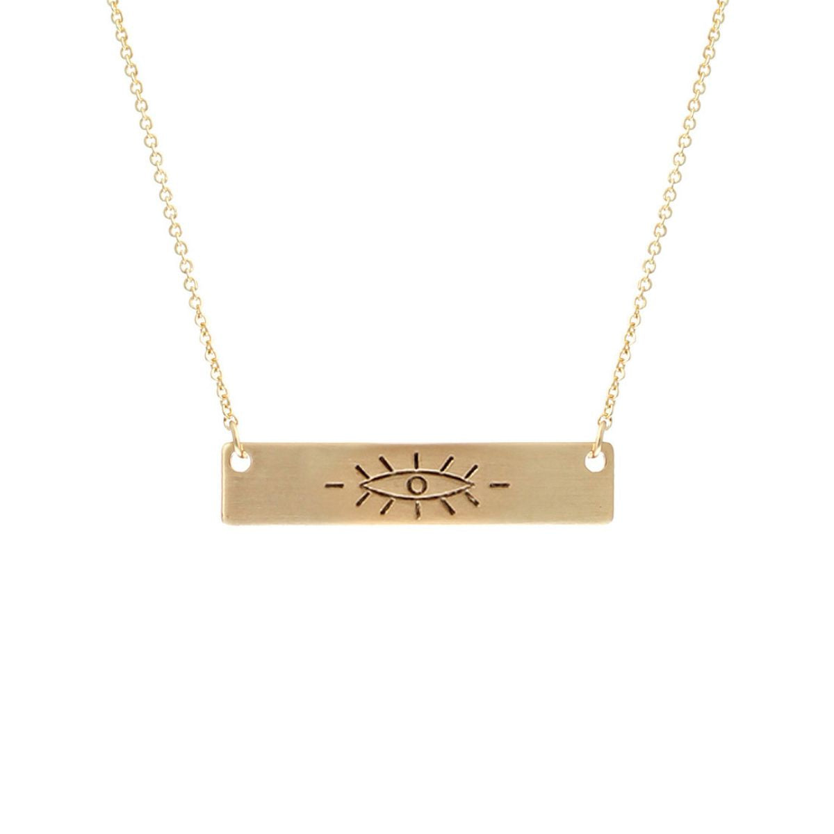 Gold Evil Eye Plate Necklace