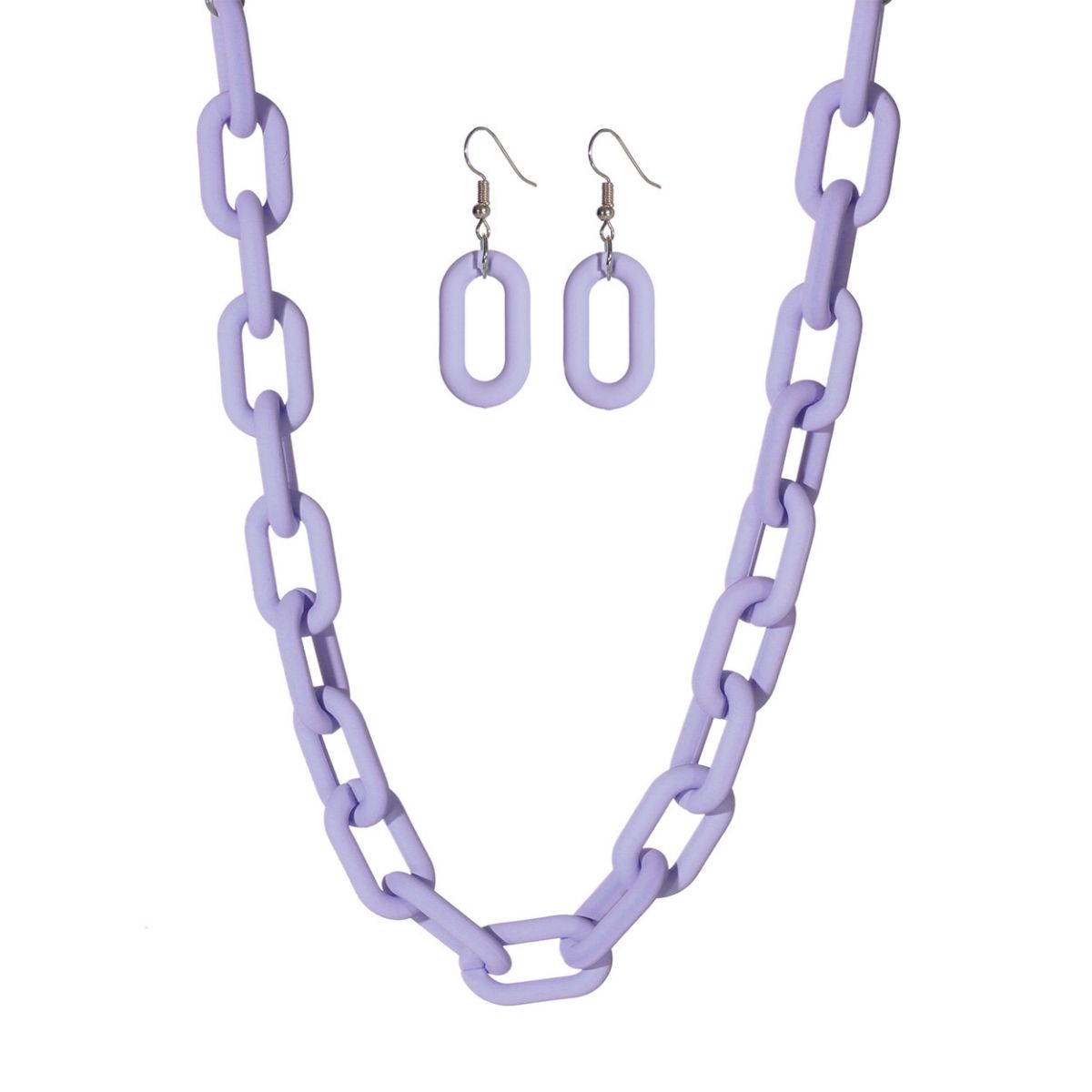Lavender Rubber Coated Chain Necklace