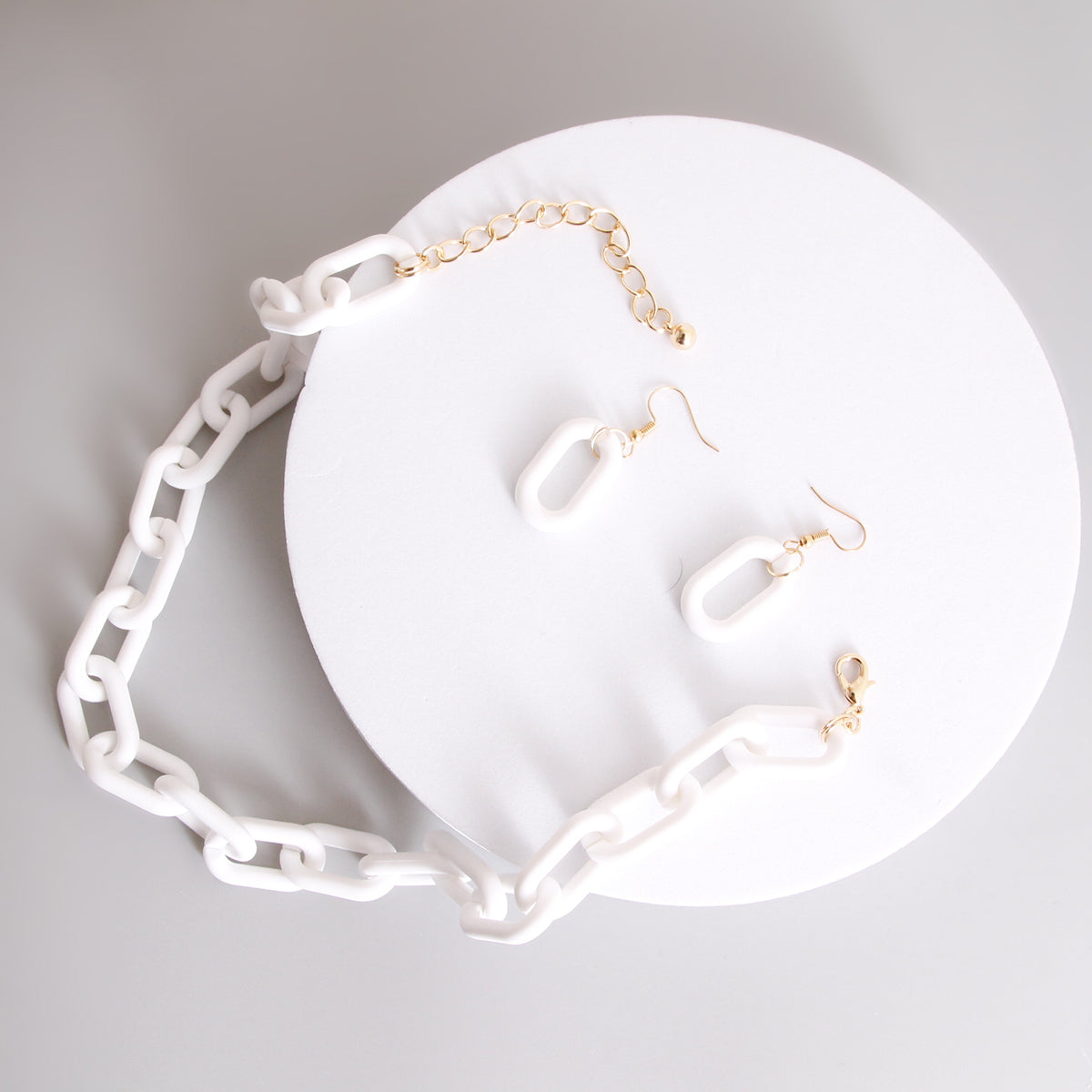 White Rubber Coated Chain Necklace