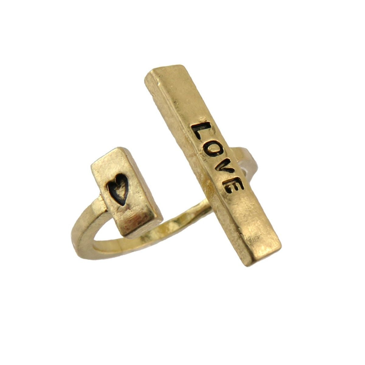 Burnished Gold Love Open Ring