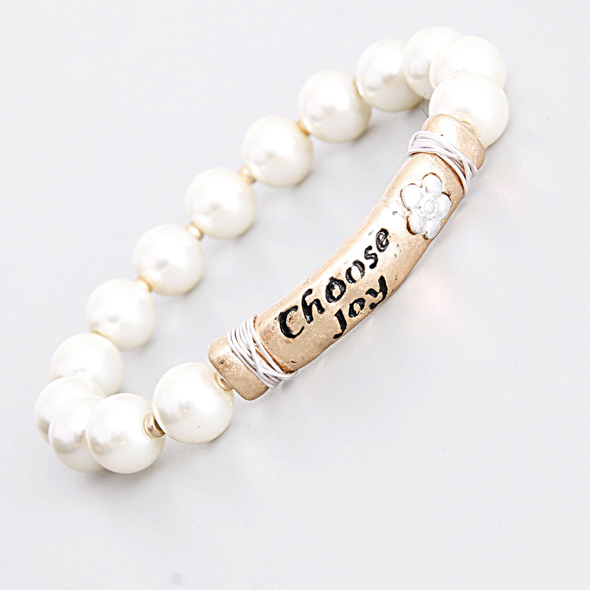 Cream Pearl Choose Joy Bracelet