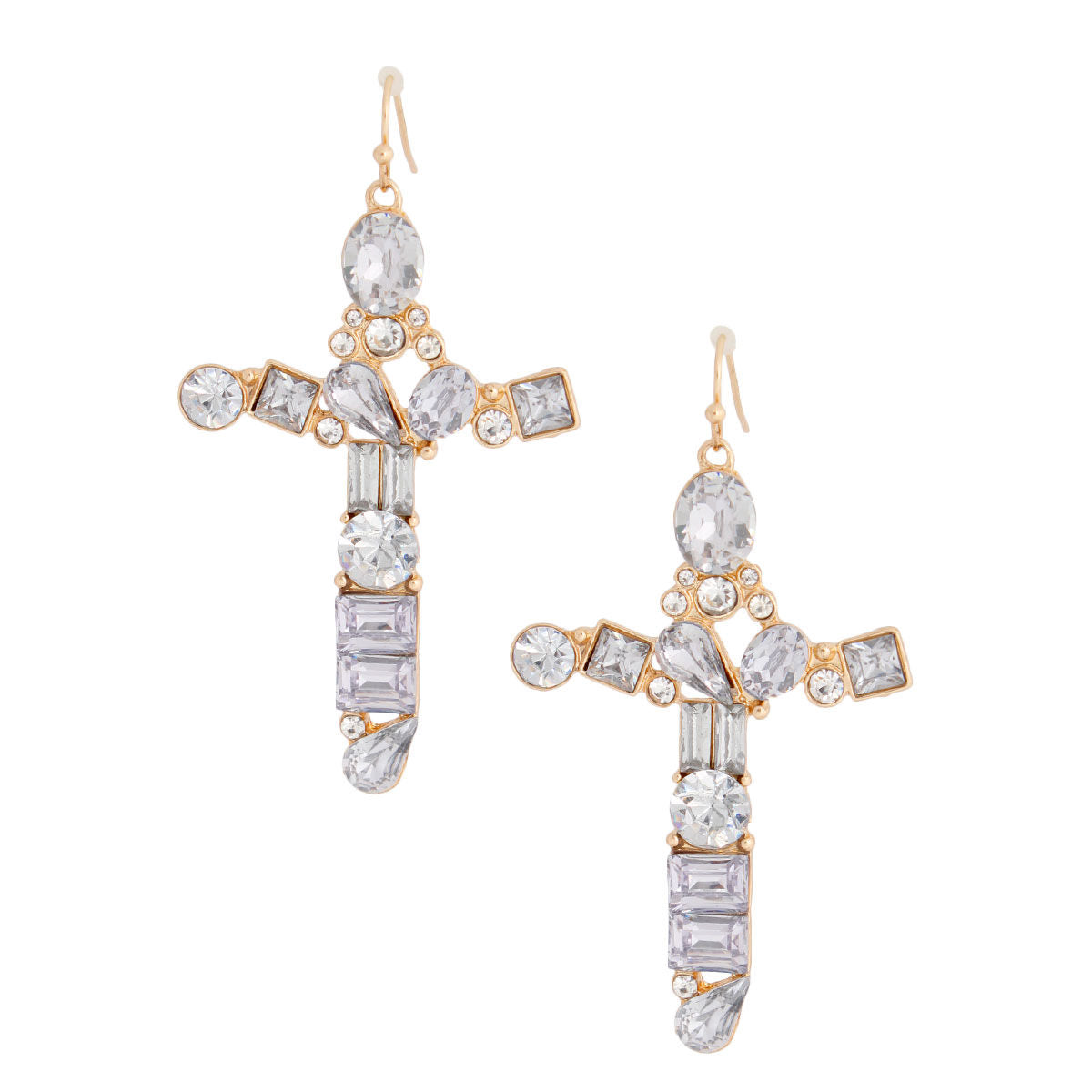 Gold Celeb Cross Earrings