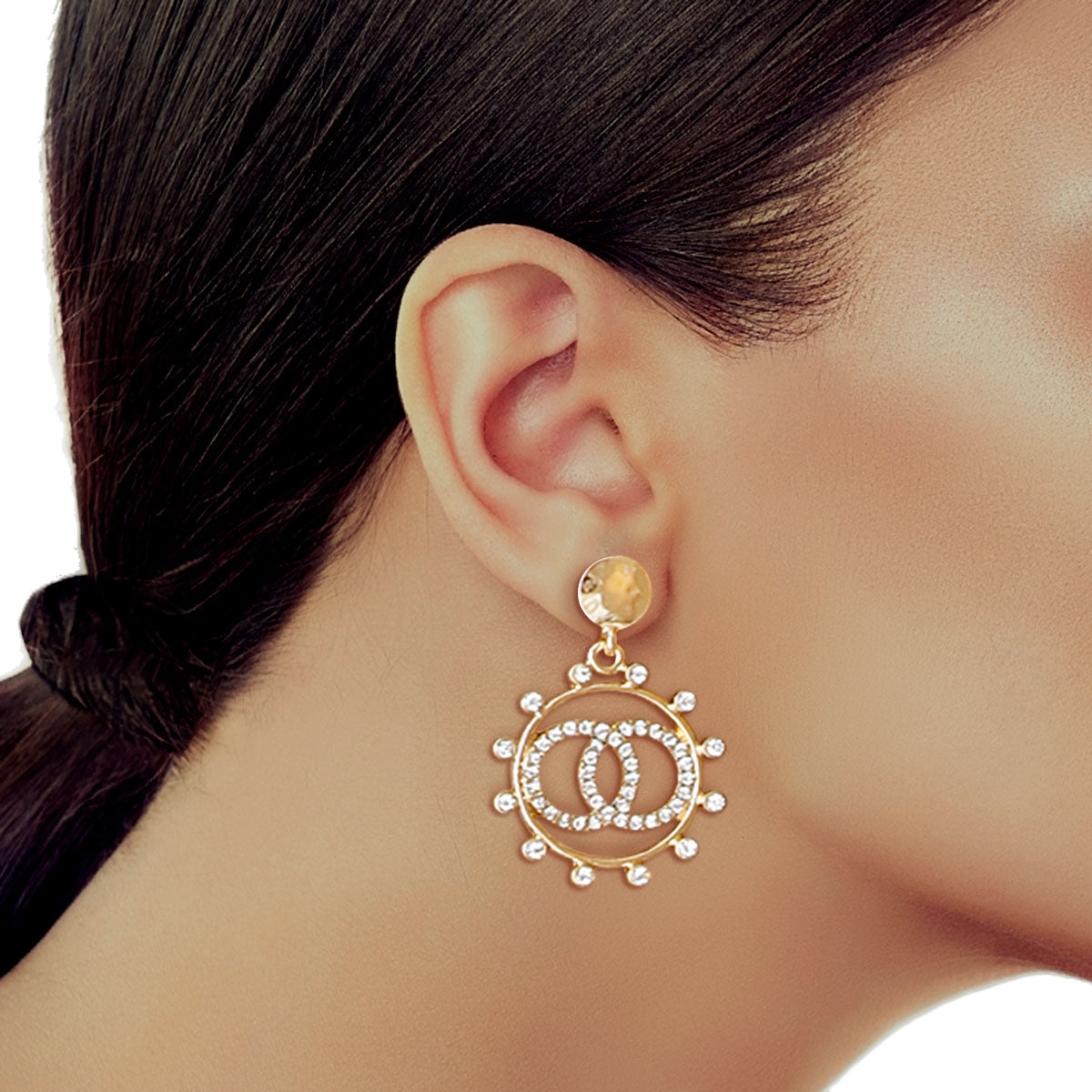 Gold Circle Infinity Earrings